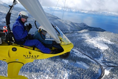 Sneeking Under Clouds to lake Tahoe in trike